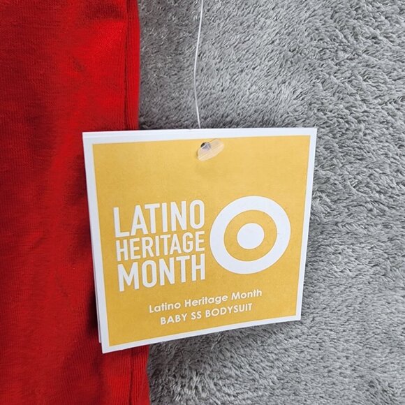 Latino Heritage Month Baby Bodysuit Mas Amor Por Favor Short Sleeve Red 3-6M - Picture 6 of 6